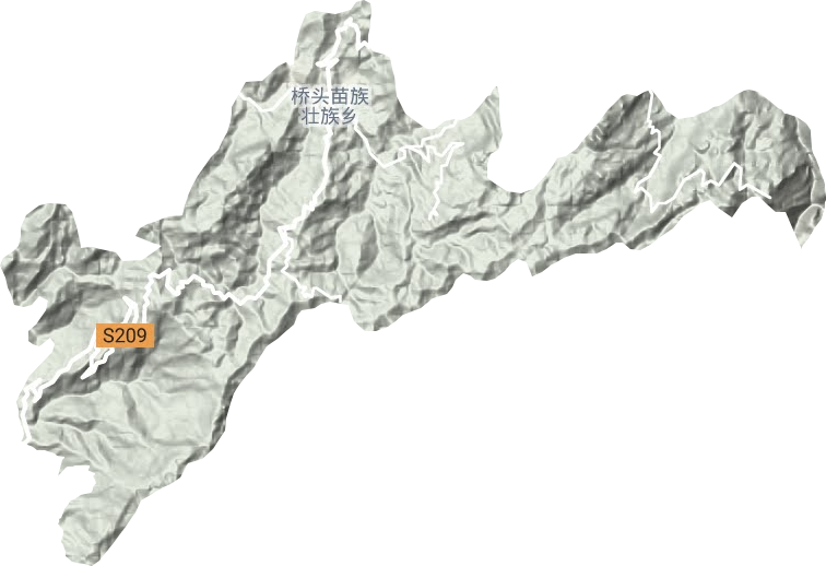 橋頭苗族壯族鄉(xiāng)地形圖