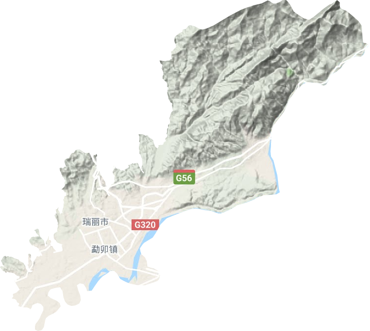 勐卯鎮地形圖