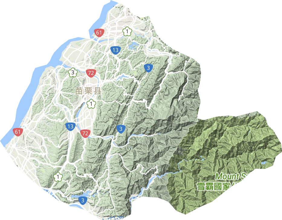 苗栗縣地形圖