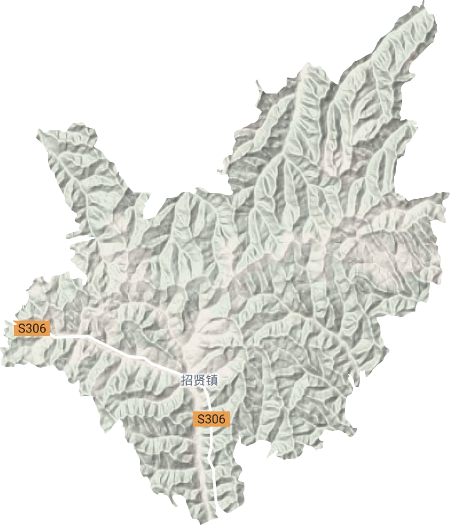 招賢鎮地形圖