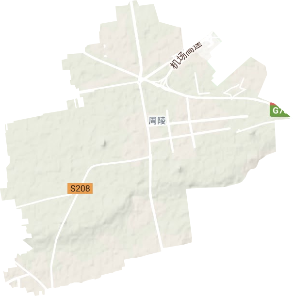 周陵街道地形圖