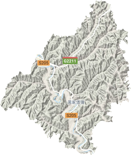 黑家堡鎮地形圖
