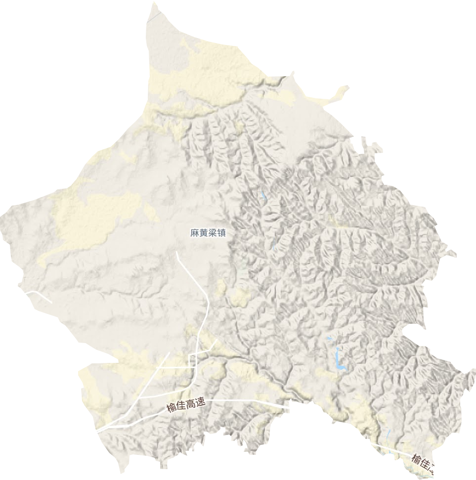 麻黃梁鎮(zhèn)地形圖
