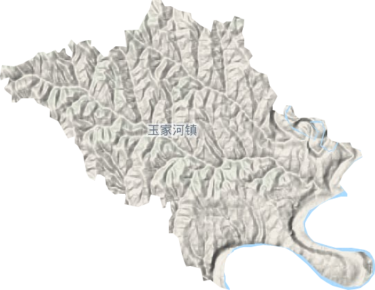 玉家河鎮(zhèn)地形圖