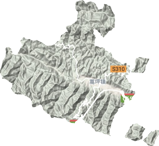 蒿坪鎮地形圖