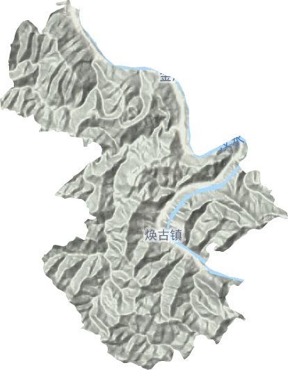 煥古鎮(zhèn)地形圖