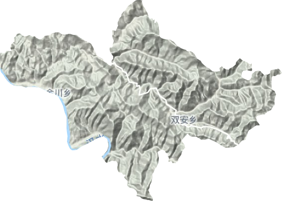 雙安鎮(zhèn)地形圖