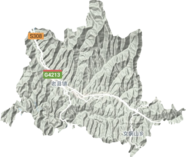 老縣鎮地形圖