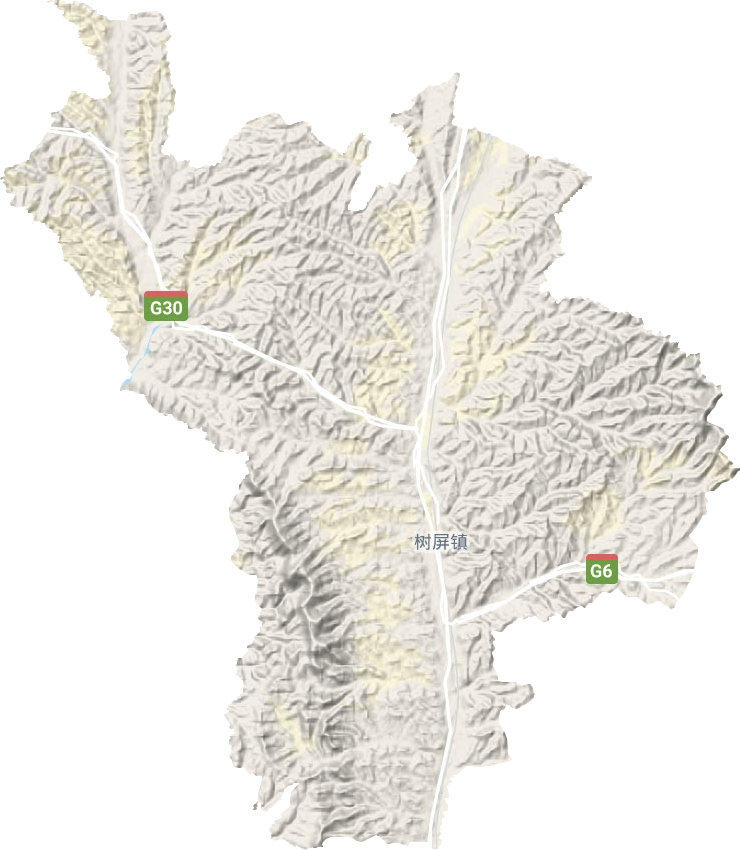 樹屏鎮(zhèn)地形圖
