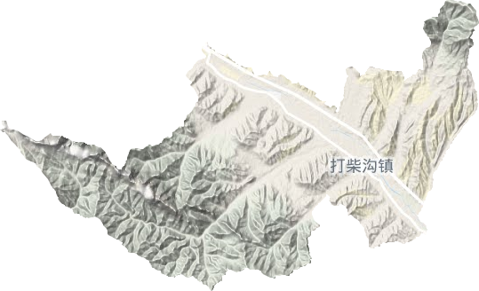 打柴溝鎮地形圖