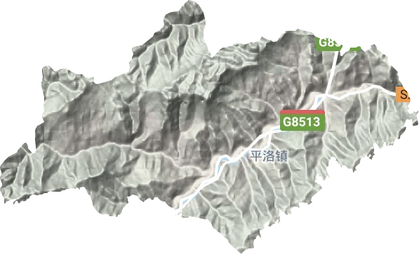 平洛鎮(zhèn)地形圖