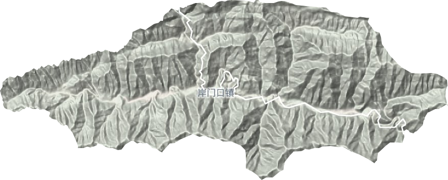 岸門口鎮地形圖