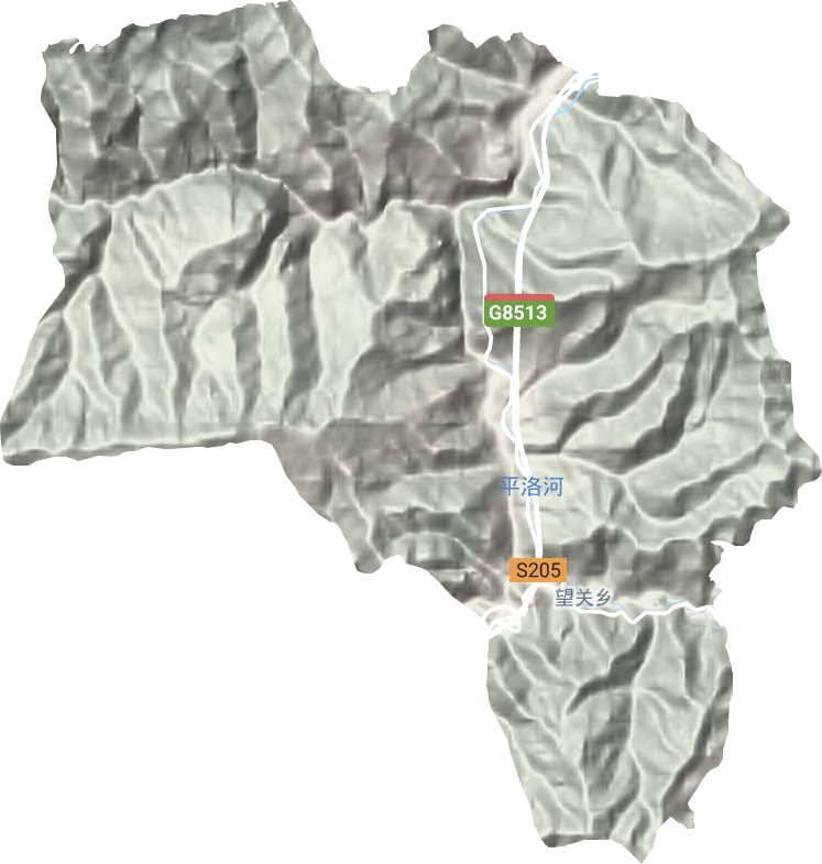 望關(guān)鄉(xiāng)地形圖
