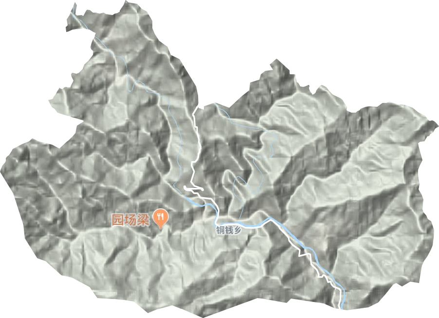 銅錢鄉地形圖