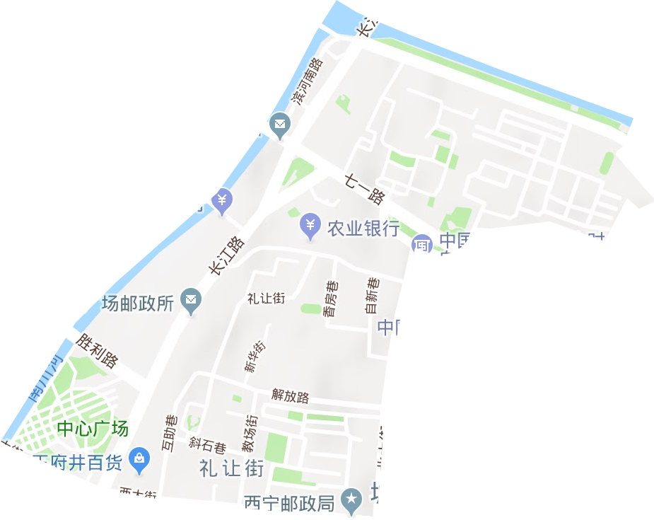 禮讓街街道地形圖
