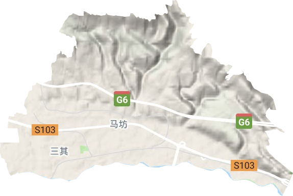 馬坊街道地形圖