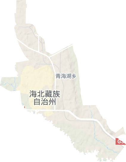 西海鎮（海北州政府駐地）地形圖