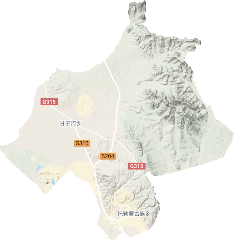甘子河鄉地形圖