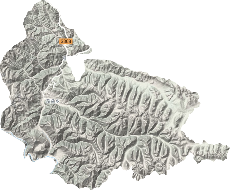 尕朵鄉(xiāng)地形圖