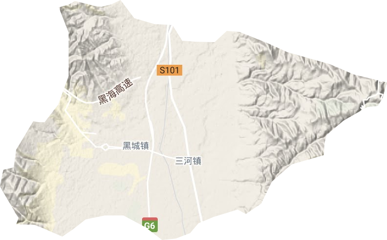 黑城鎮地形圖
