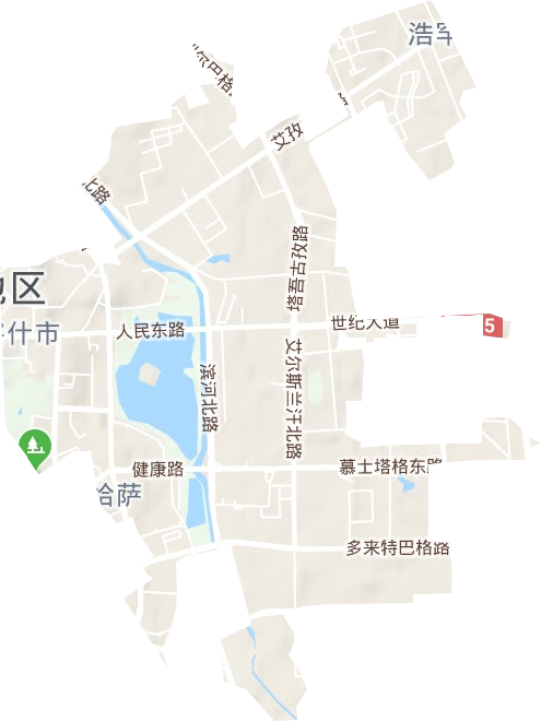 恰薩街道地形圖