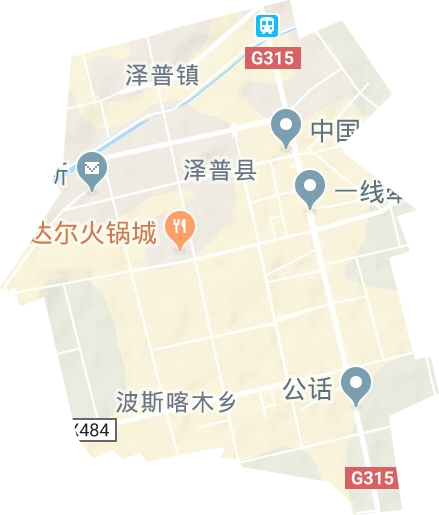 澤普鎮(zhèn)地形圖