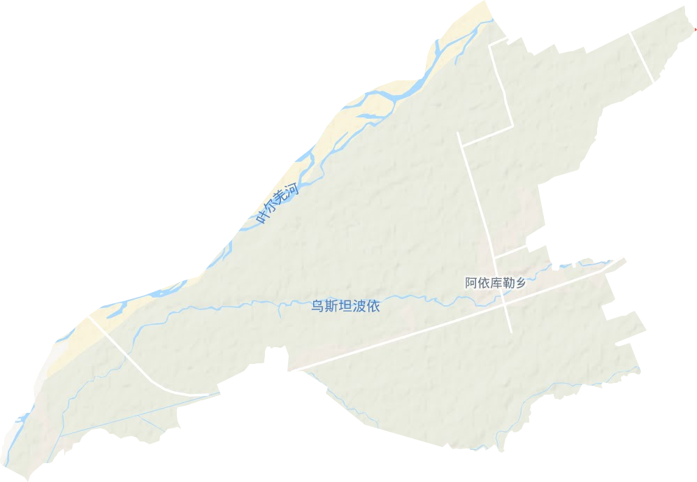 阿依庫勒鄉地形圖