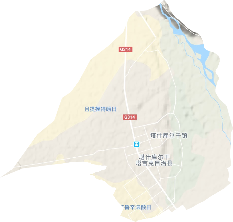 塔什庫爾干鎮(zhèn)地形圖