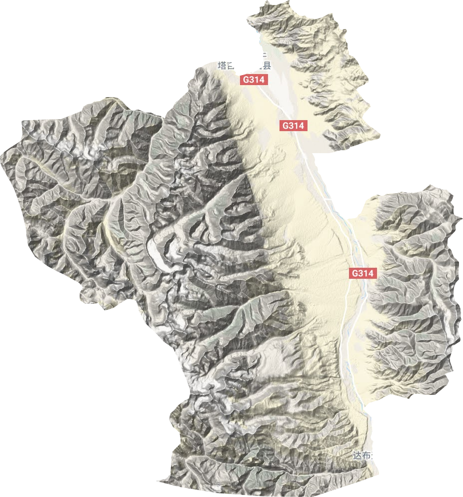 塔什庫爾干鄉地形圖