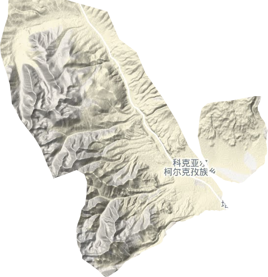 科克亞爾柯爾克孜族鄉地形圖