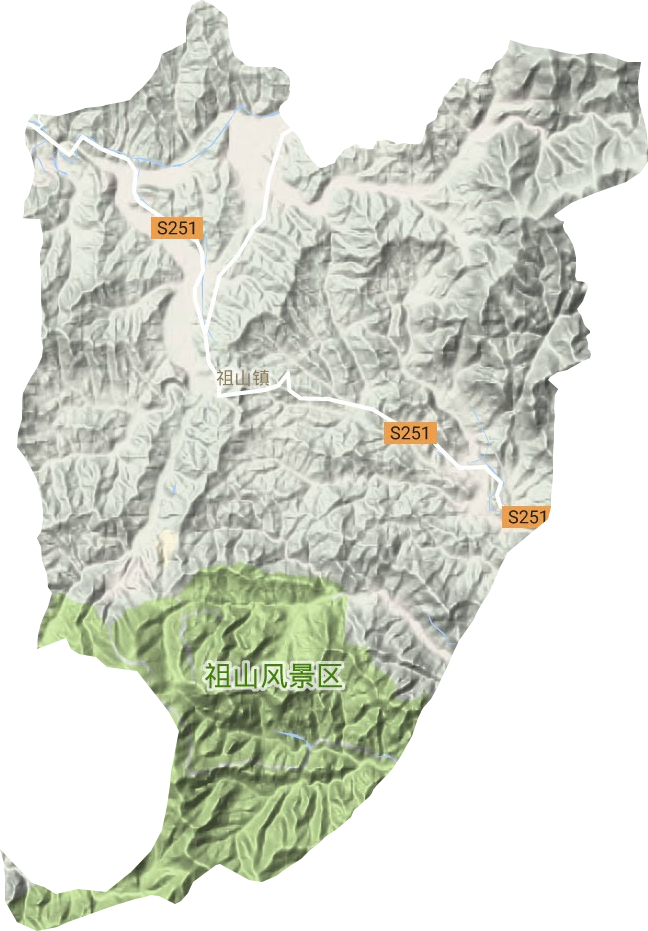 祖山鎮(zhèn)地形圖