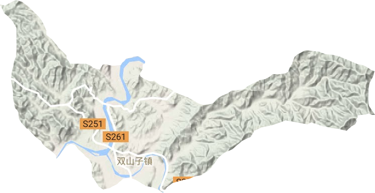 雙山子鎮(zhèn)地形圖