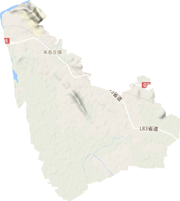 朱各莊鎮地形圖