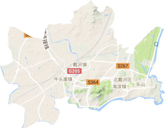 北戴河區地形圖