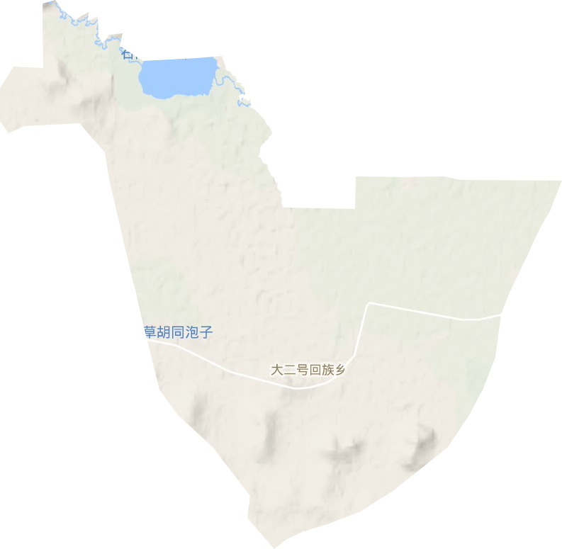 大二號回族鄉地形圖