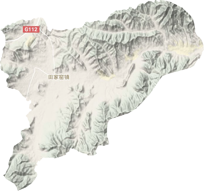 田家窯鎮(zhèn)地形圖