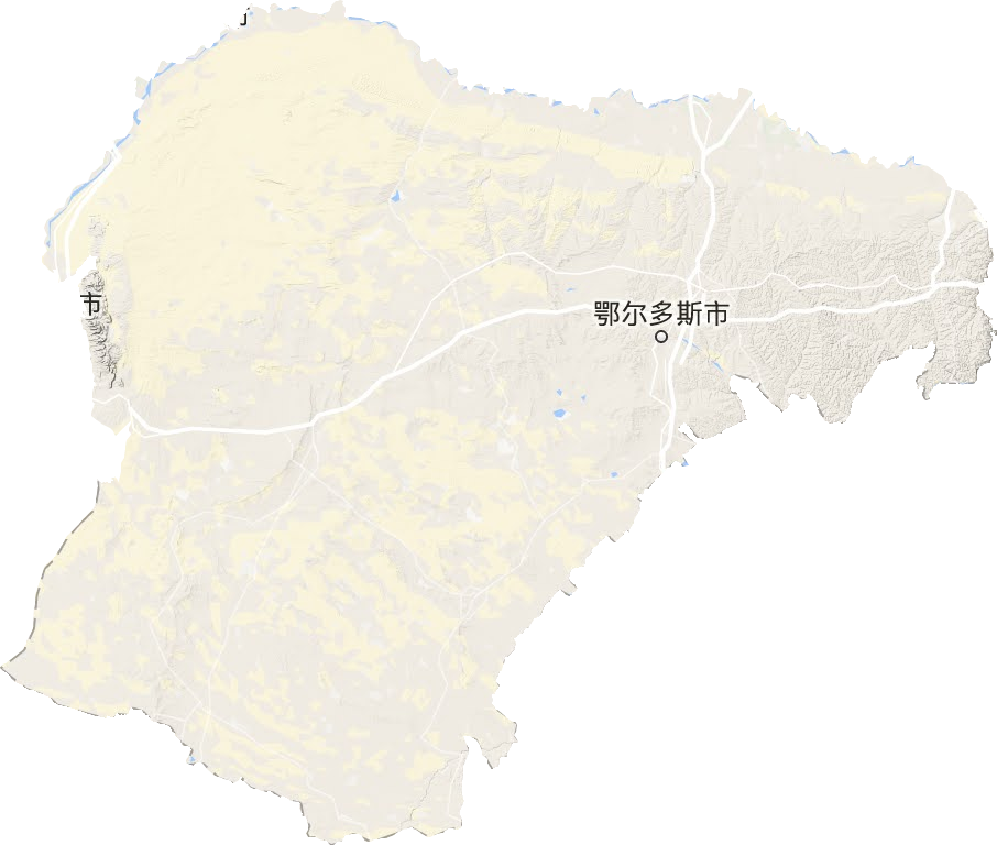 鄂爾多斯市地形圖