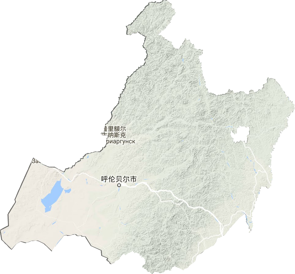 呼倫貝爾市地形圖
