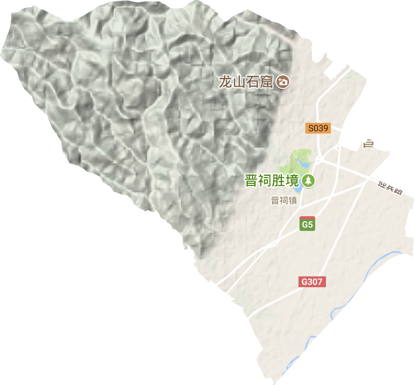 晉祠鎮地形圖