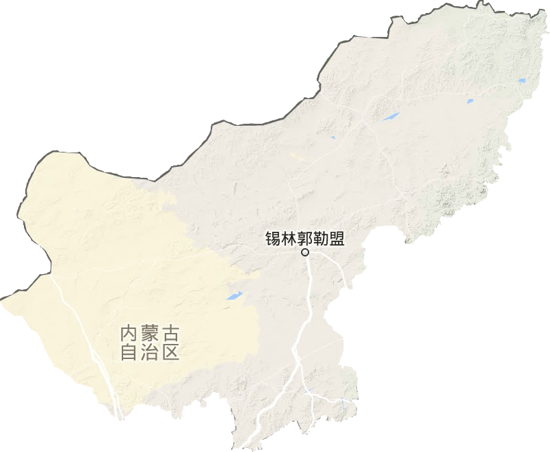 錫林郭勒盟地形圖