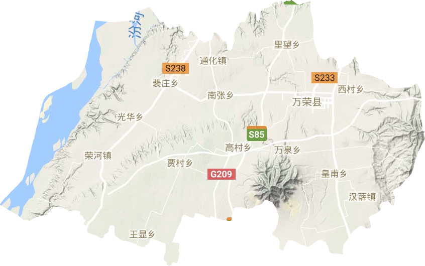 萬榮縣地形圖