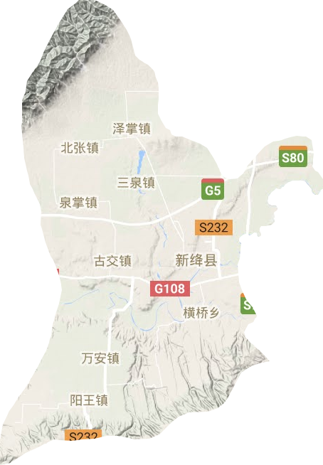 新絳縣地形圖