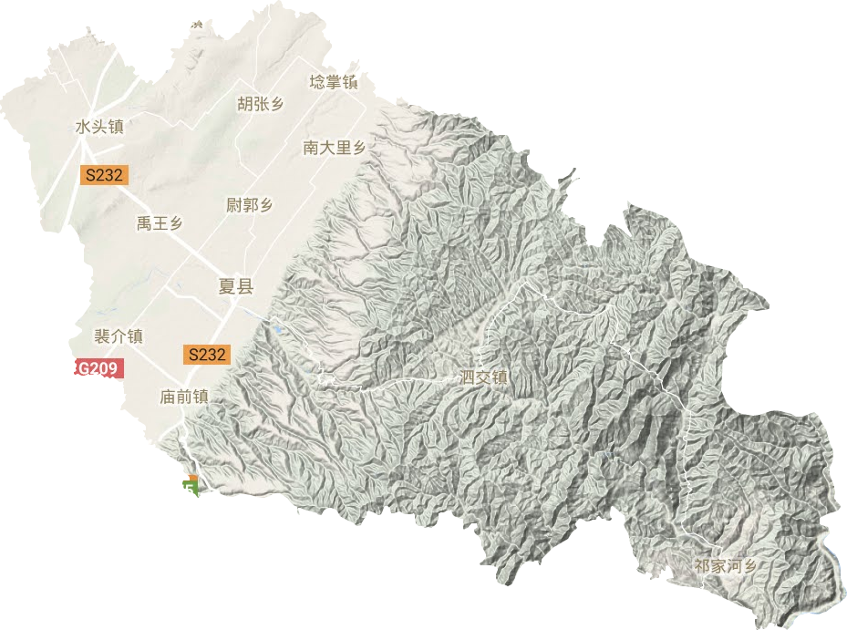 夏縣地形圖