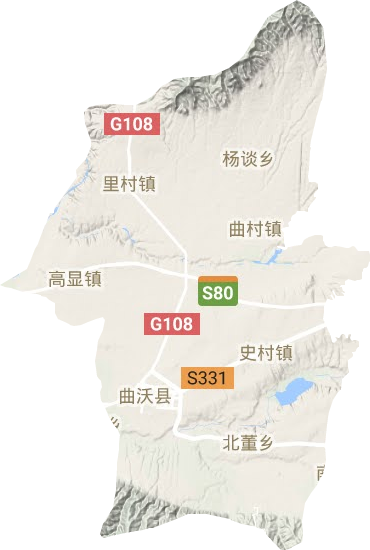 曲沃縣地形圖