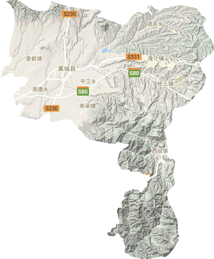 翼城縣地形圖
