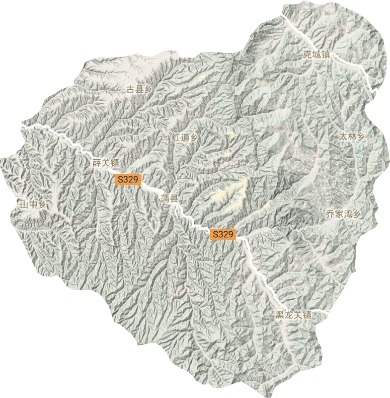 蒲縣地形圖