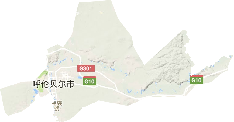 海拉爾區(qū)地形圖
