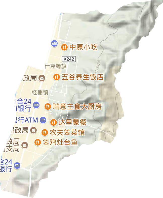 克旗經(jīng)棚街道辦事處籌備處地形圖