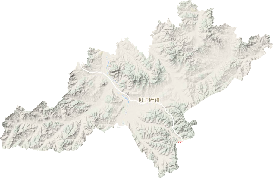 貝子府鎮地形圖