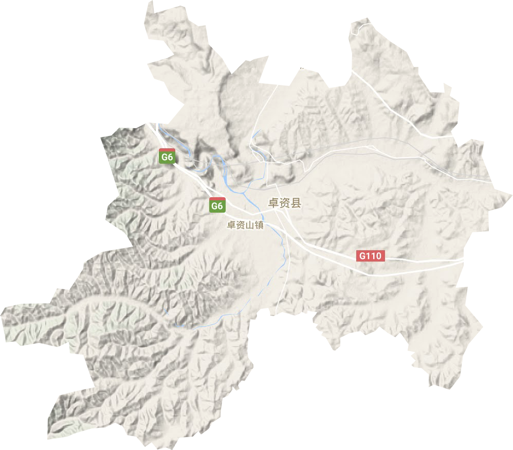 卓資山鎮地形圖